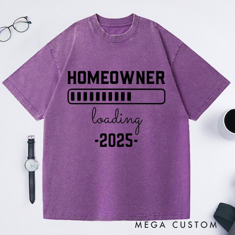 Personalized Custom Year Homeowner Loading Progress Bar Washed T-shirt