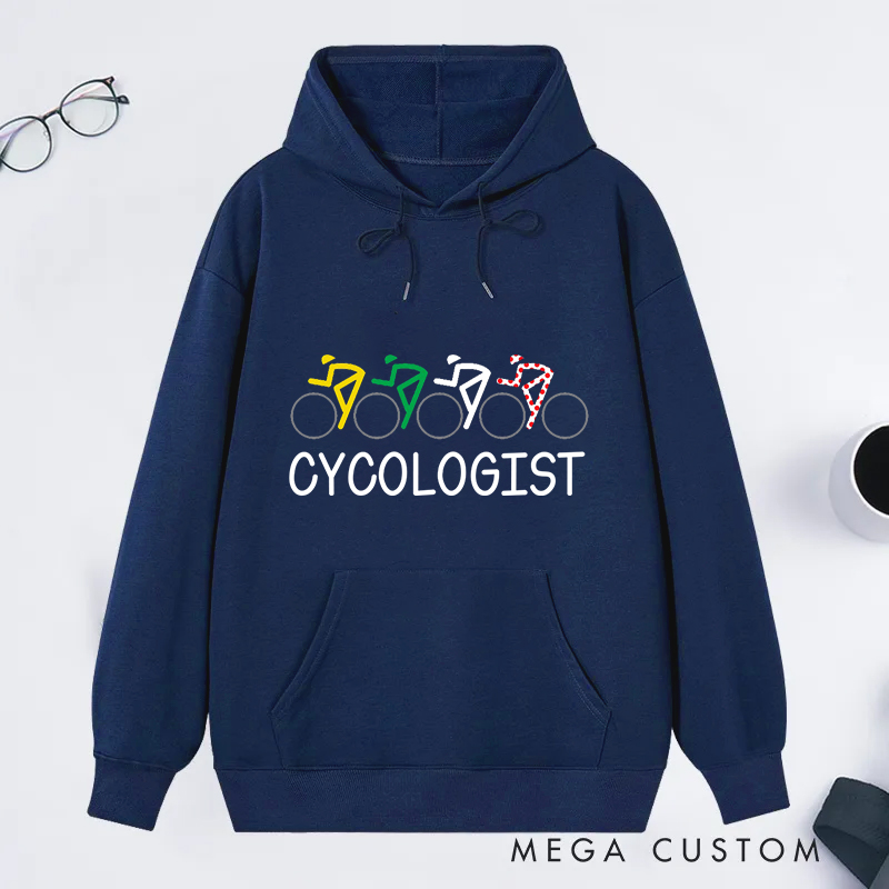 Personalized Bike Lover Cycling Cyclists in Iconic Jersey Colors Four Bikers Classic Hoodies