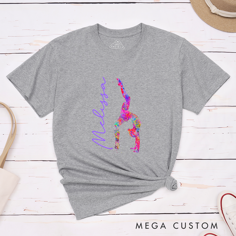 Personalized Yoga Pose T-Shirt Yoga Instructor Gift Yoga Mom T-Shirt Gymnast T-Shirt Acrobatic Yoga T-Shirt