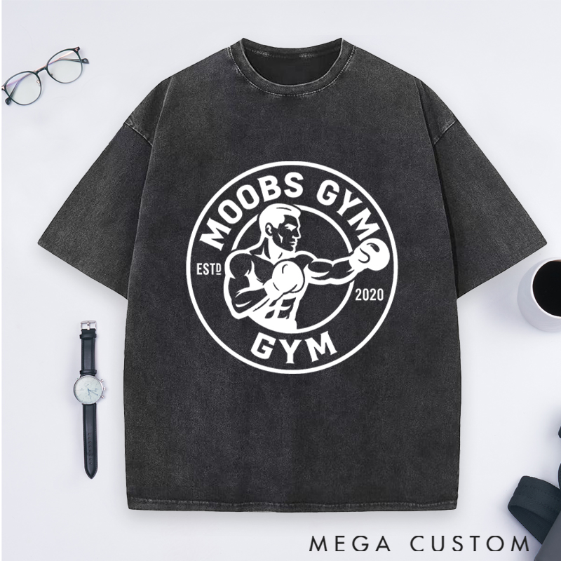 Personalized Fitness Everyday Washed T-Shirts with No Pain No Gain for Fitness Enthusiasts Bodybuilders and Gym Lovers