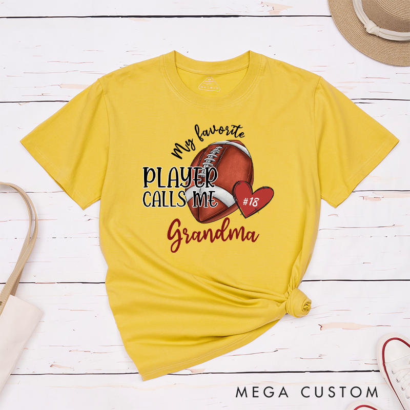 Personalized American Football and Rugby  "My Favorite Player" T-Shirts with Custom Number
