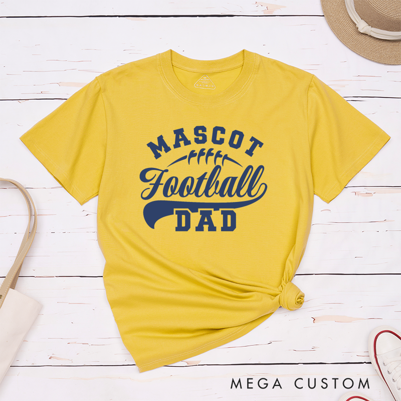 Personalized American Football Dad T-Shirts with Custom Team Name on the Front