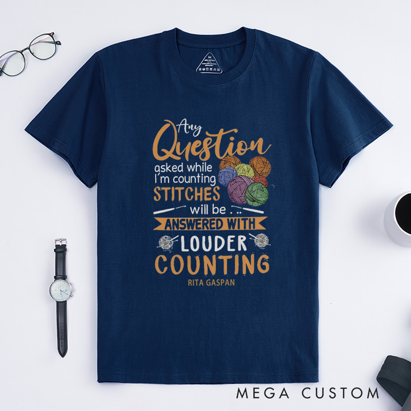Personalized While I'm Counting Stitches Classic T-Shirts Crochet Gift Crochet Gift Idea Crochet Love Crochet Lover Crochet Lover Gift