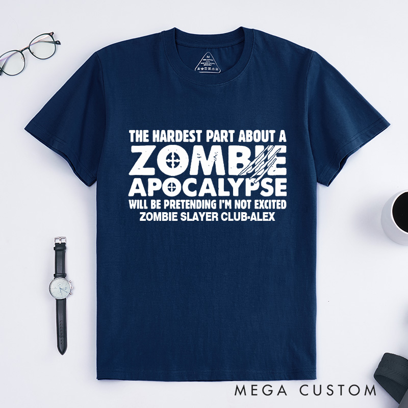 Personalized Zombie Apocalypse T-Shirt Doomsday Game Enthusiasts Shirt Gift for Geek Nerd Lovers 