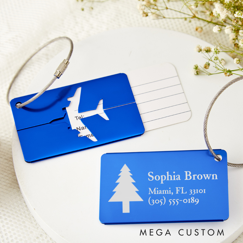 Personalized Traveling Lovers Metal Luggage Tag Travel Bag ID Tag Gift for Vacation