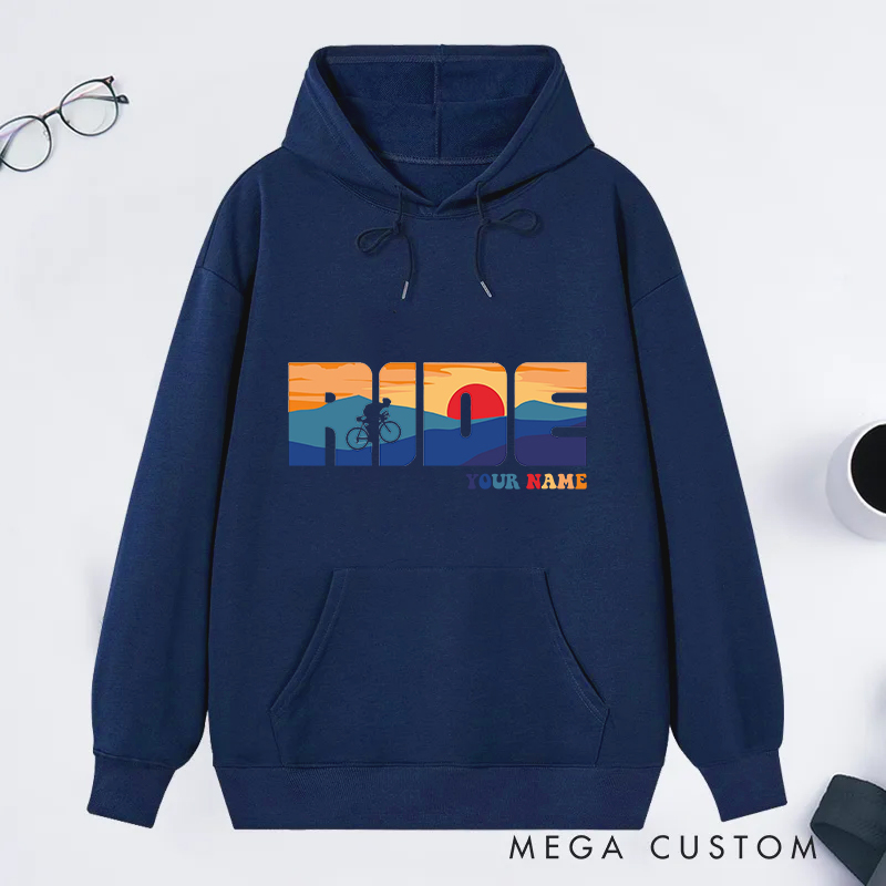 Personalized Ride Classic Hoodies with Cycling and Adventure Design for Outdoor Adventures Riding Cycling Biking Enthusiasts