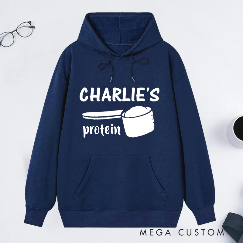 Personalized Protein Classic Hoodies with Protein Scoop Design for Fitness Enthusiasts Bodybuilders and Gym Lovers