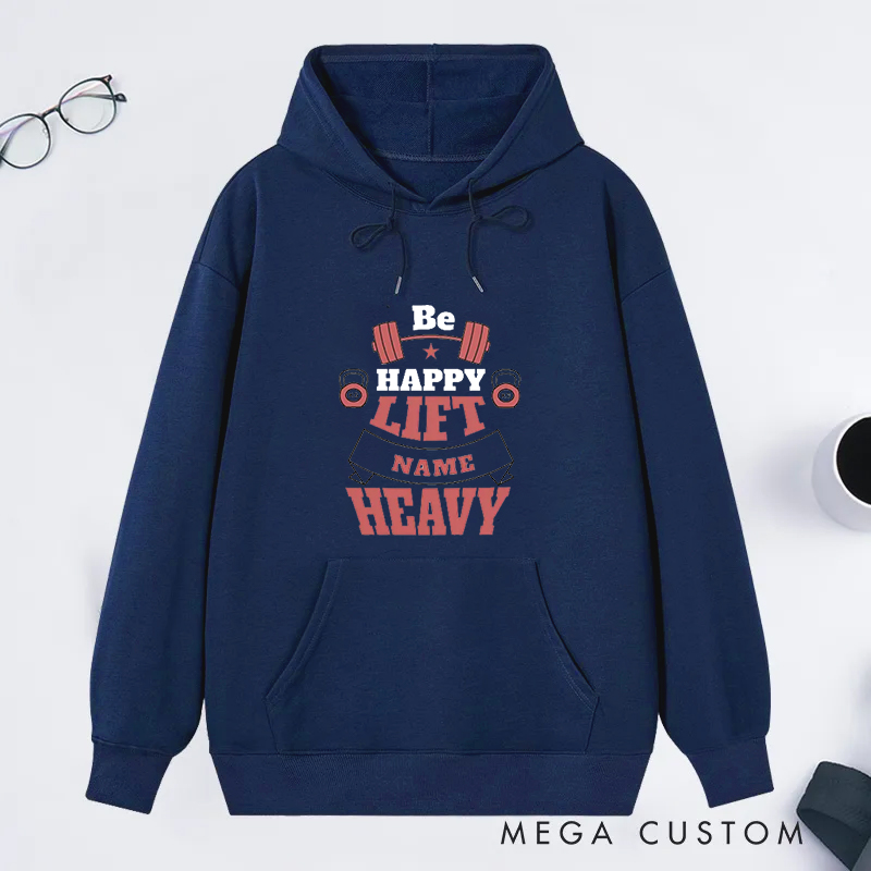 Personalized Fitness Classic Hoodies with Motivational Lift Heavy Theme for Fitness Enthusiasts Bodybuilders and Gym Lovers