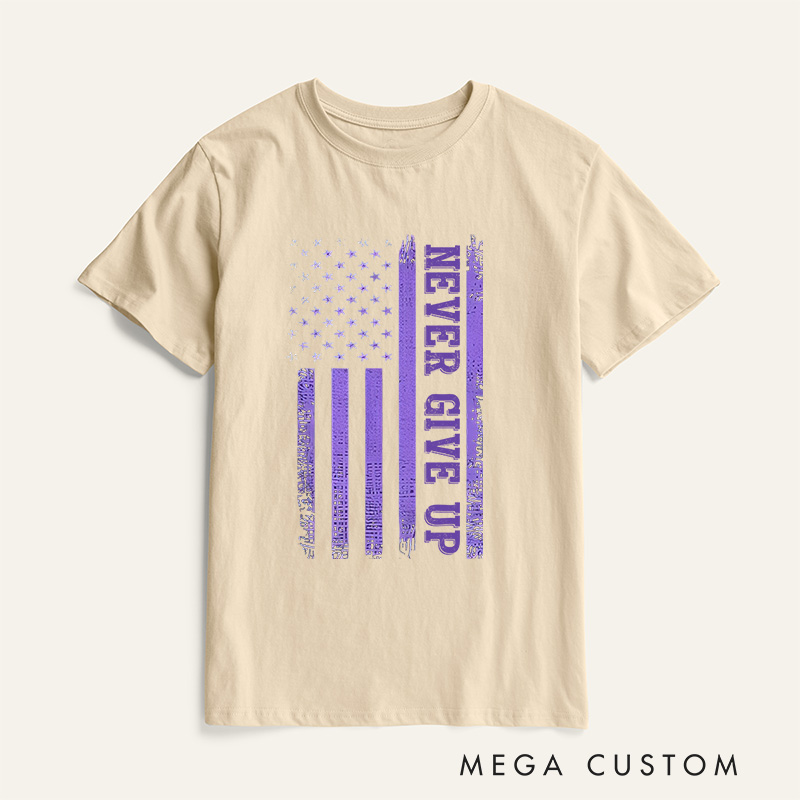 Personalized Never Give Up T-Shirt Alzheimers Awareness Gift