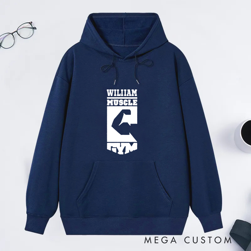 Personalized Gym Classic Hoodies with Bold Arm Design for Fitness Enthusiasts Bodybuilders and Gym Lovers