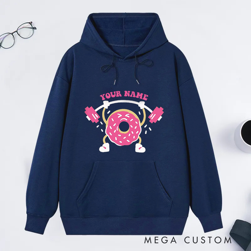 Personalized Fitness Classic Hoodies with Fun Donut Weightlifting Design for Fitness Enthusiasts Bodybuilders and Gym Lovers