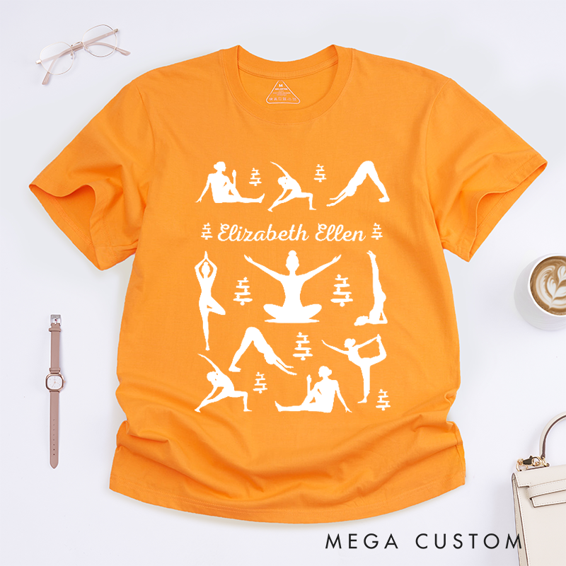Personalized Yoga Pose Silhouette T-Shirt Perfect Match for Your Yoga Pants Yoga Gift for Her Funny Yoga T-Shirt