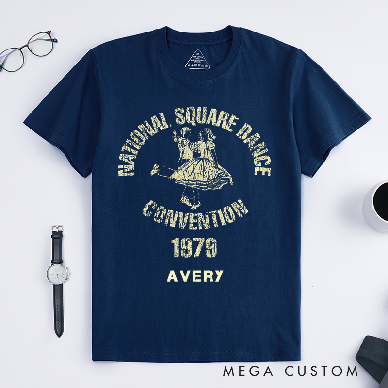 Personalized Classic T-Shirts National Square Dance Convention 1979 Custom Vintage Style Unisex Tee Retro Gift for Dancers and Dance Lovers