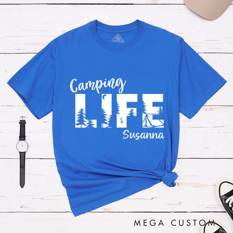 Personalized Camping Life T-Shirt Nature and Camping Mountain Shirt Travel Adventurers Lovers Gift