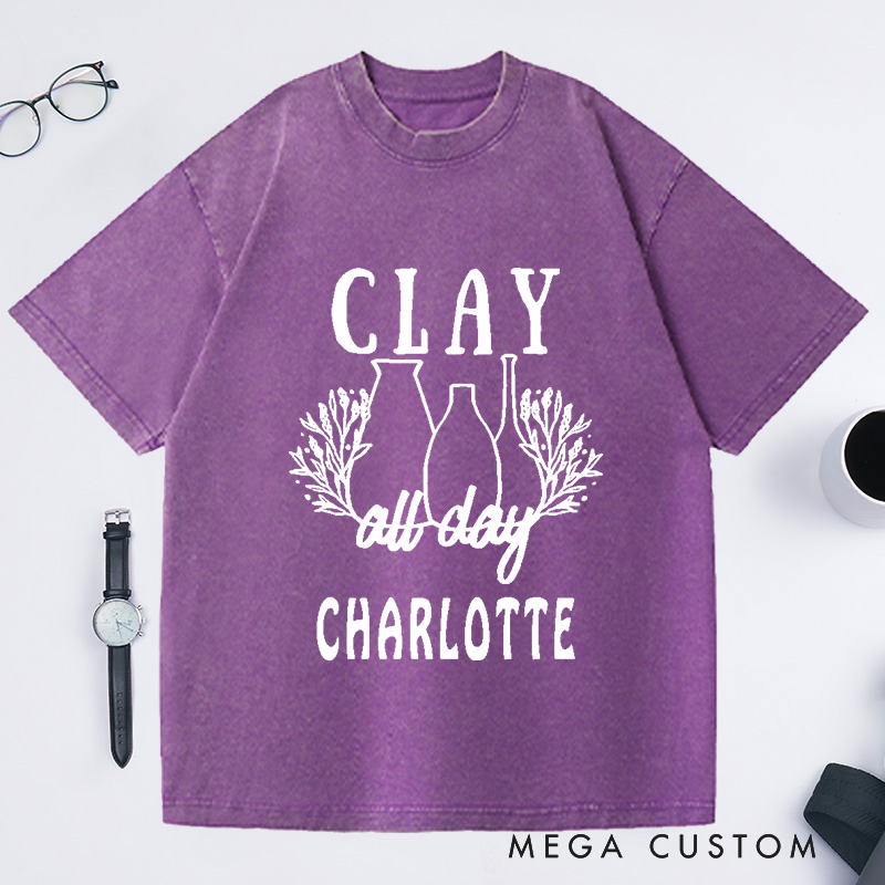 Personalized Clay Pottery Washed T-Shirts Pottery Gifts Funny Pottery Pottery Maker Gift Pottery 
