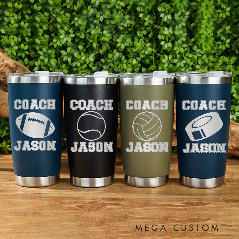 Personalized Tumbler with Custom Name and Sport Icon