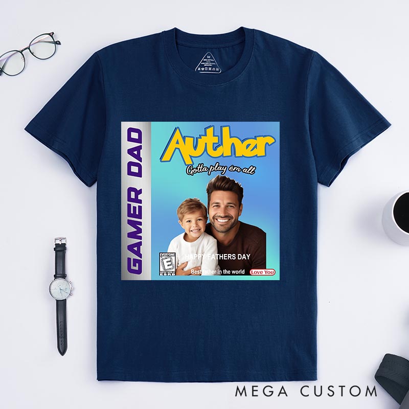 Personalized Game Card Cover Classic T-Shirts for Dad Gamers Father's Day Anime Lovers Gaming Shirt