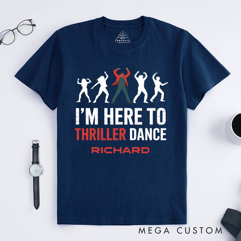 Personalized Thriller Dance Moves T-Shirts Custom Name Funky Zombie Dancer Gift for Men Unique Dance Lover Present
