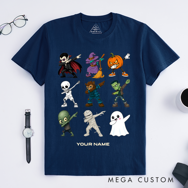  Personalized Ghost Dancing T-Shirts Custom Name Cartoon Ghost Tee Unisex Cute Halloween Spirit Funny Gift