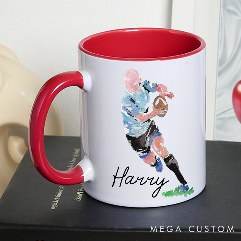 [Copy]Personalized Rugby Mug with Custom Name for Athletes and Fans