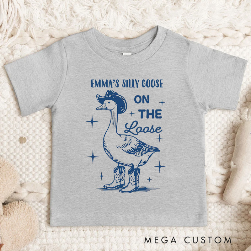 Personalized Silly Goose On The Loose Toddler Shirt Funny Silly Goose Kids Shirt 