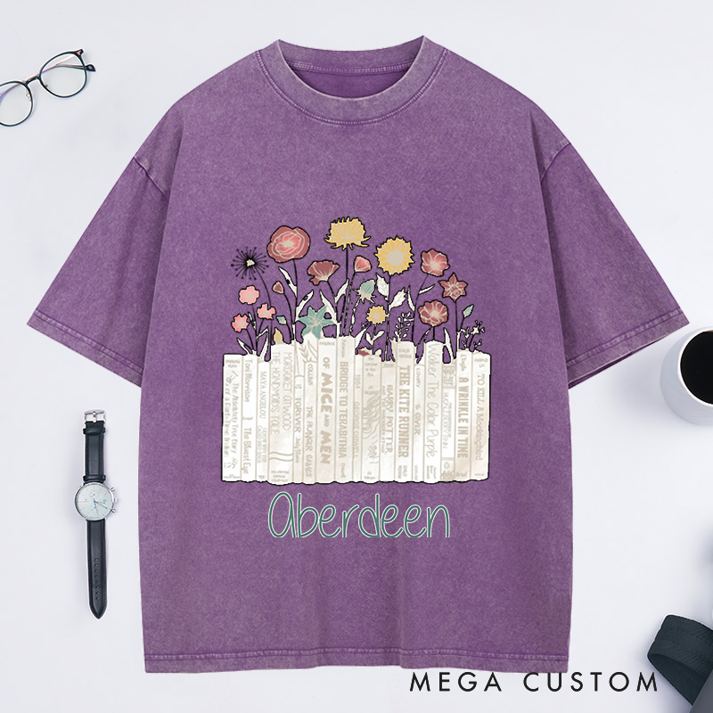 Personalized I'm with the Banned Washed T-Shirts Banned Books Shirt Reading Shirt with Name Book Lover Gift