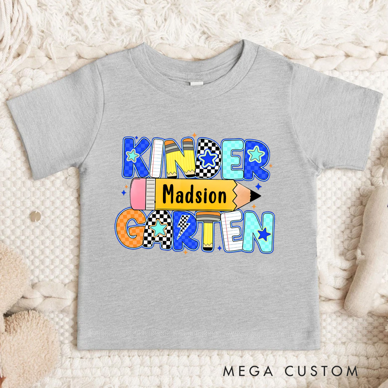 Personalized Retro Back to School T-Shirt Kindergarten First Grade Toddler First Day of School Youth Shirt