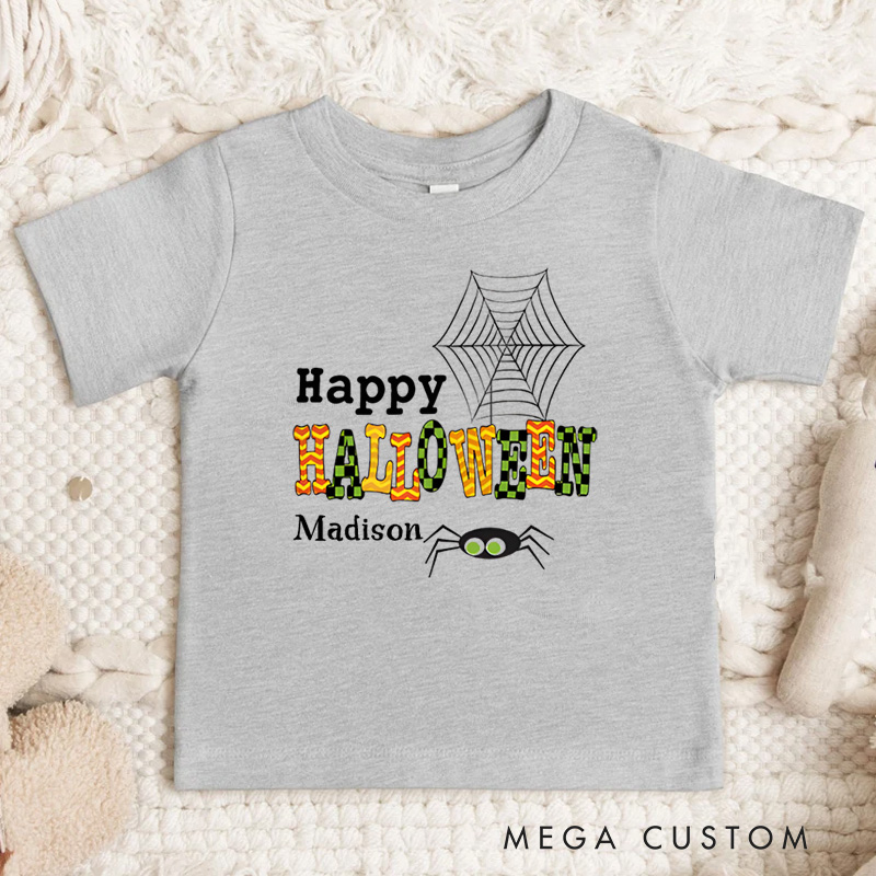 Personalized Happy Halloween Shirt for Kids Perfect for Celebrating Festive Moments and Trick or Treating Fun Kids T-Shirt