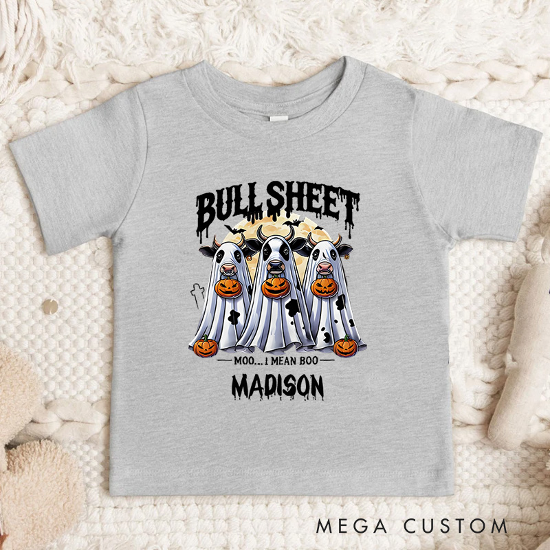 Personalized Bullsheet Halloween Shirt for Kids Perfect for Adding Humor and Festive Fun to Trick or Treating Outfits Kids T-Shirt