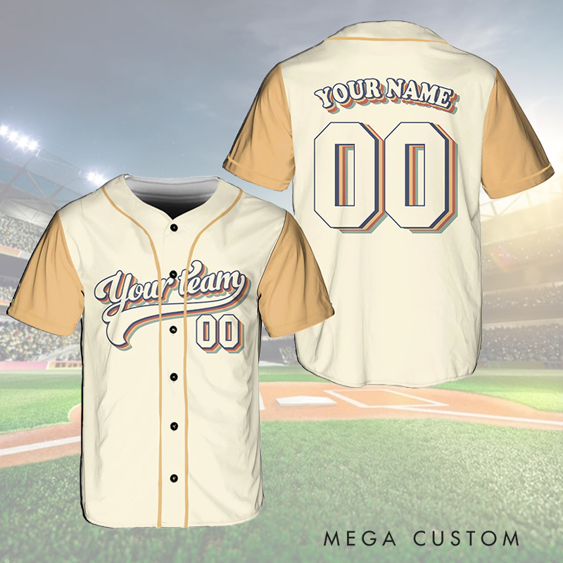 Personalized Two-Tone Baseball Jersey with Retro Style and Custom Details  