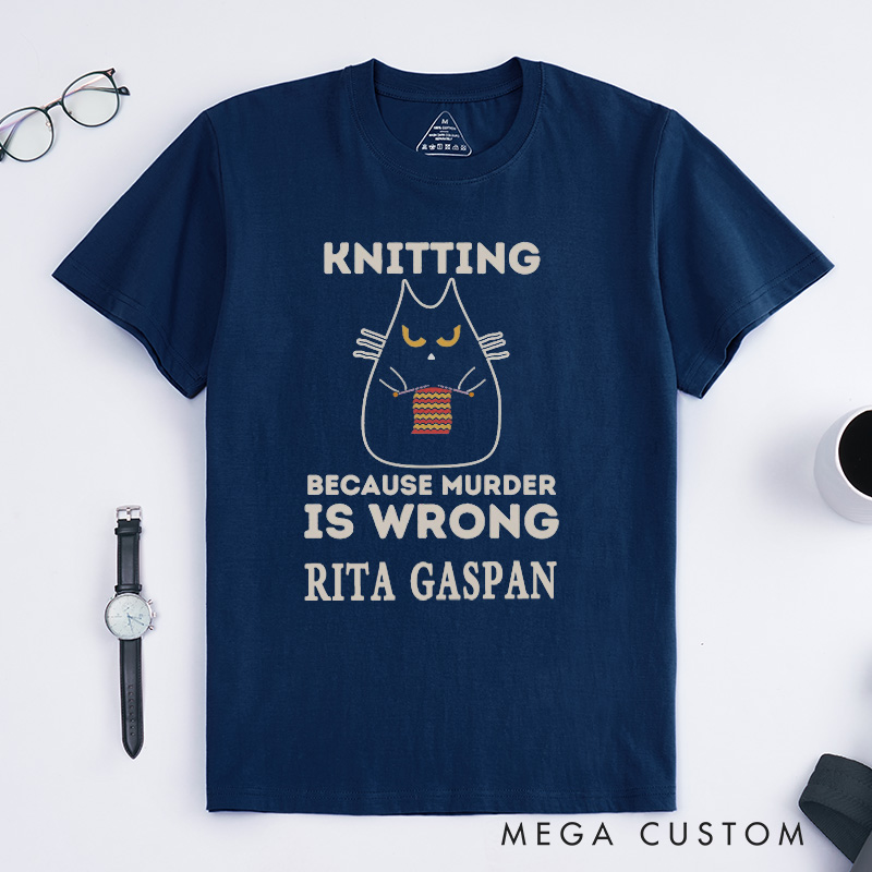 Personalized Funny Knitting Classic T-Shirts Knitter T-Shirt Custom Tee Knit Gift 