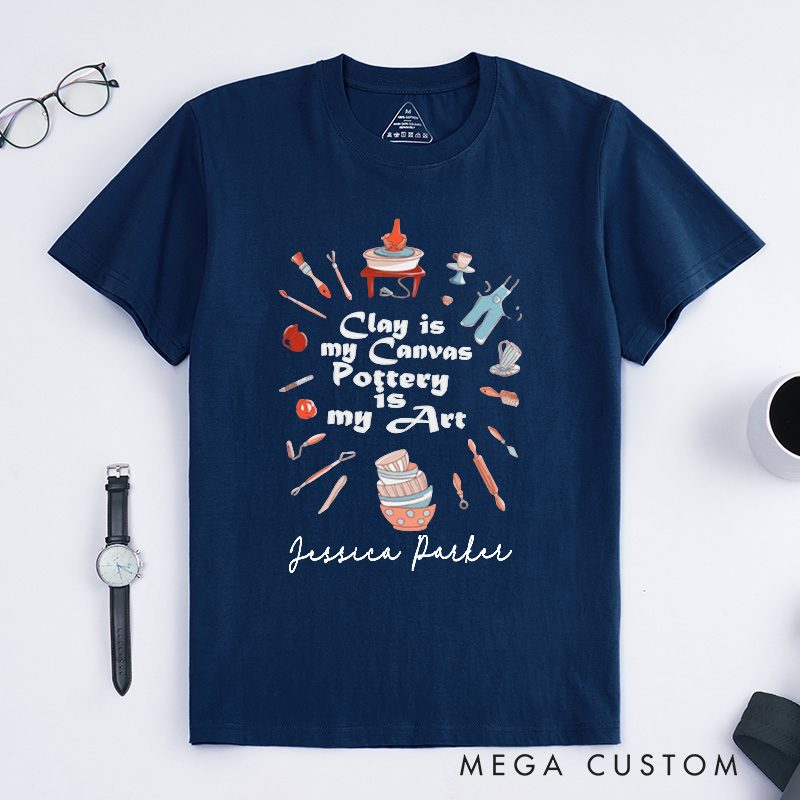 Personalized Pottery Art Classic T-Shirts Pottery Lover Funny Clay Cute T-Shirt Ceramic Maker Gift