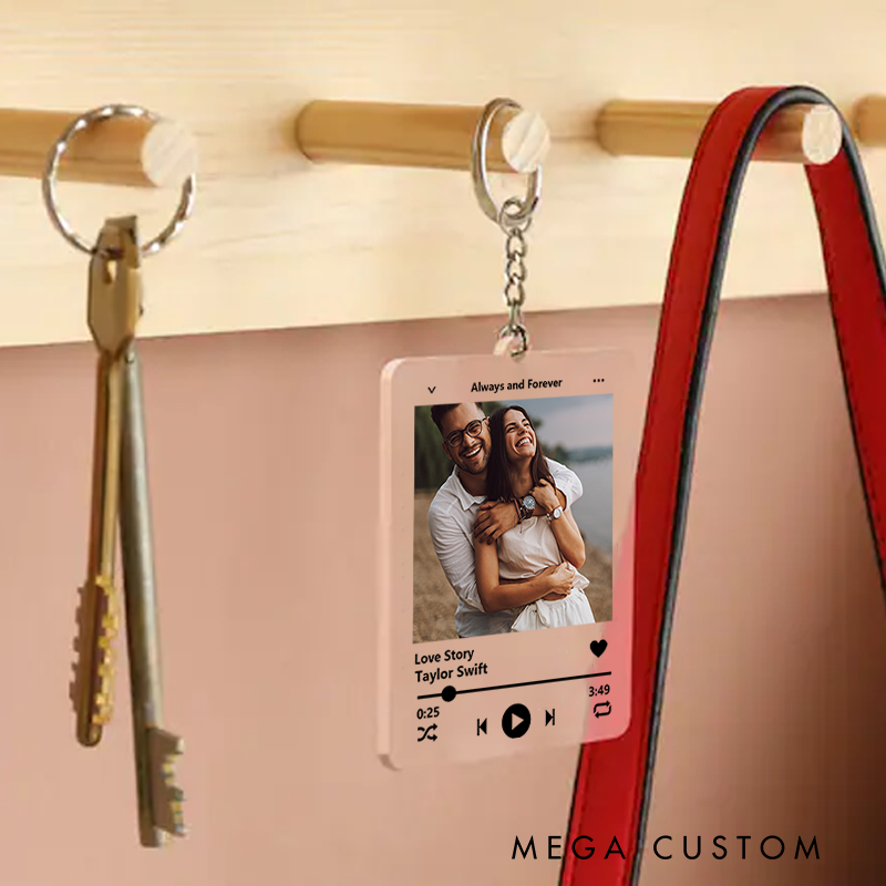 Personalized Keychain for Music Lovers and Personalized Acrylic Keychain Custom the Song and Photo and Album Cover
