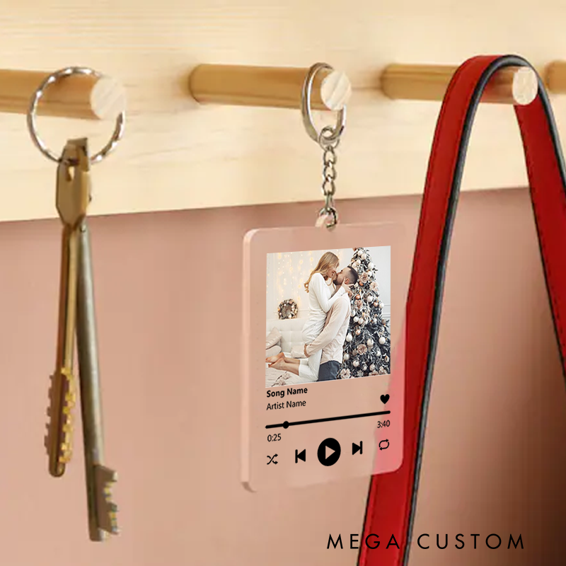 Personalized Keychain for Music Lovers and Personalized Acrylic Keychain Custom the Song and Photo and Album Cover