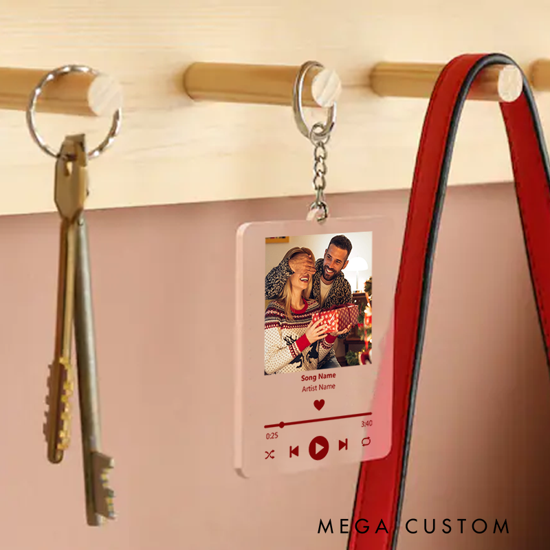 Personalized Keychain for Music Lovers and Personalized Acrylic Keychain Custom the Song and Photo and Album Cover
