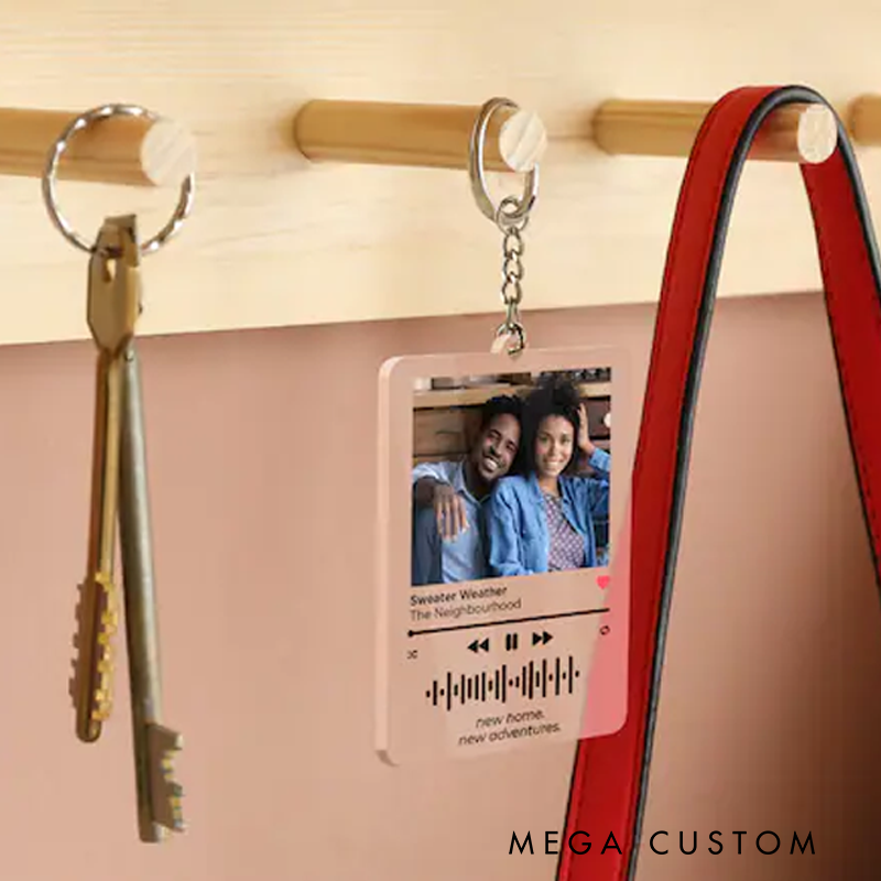 Personalized Keychain for Music Lovers and Personalized Acrylic Keychain Custom the Song and Photo and Album Cover