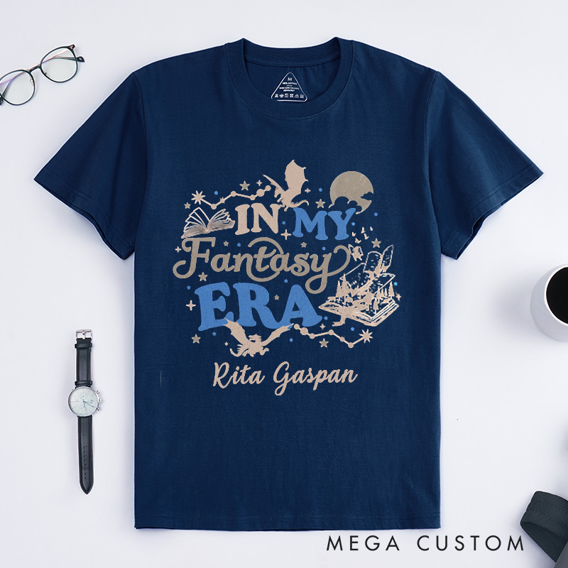 Personalized in My Fantasy Era Classic T-Shirts Book Dragon T-Shirt Fantasy Readers Book Club Book Lover Gift Bookworm Tee