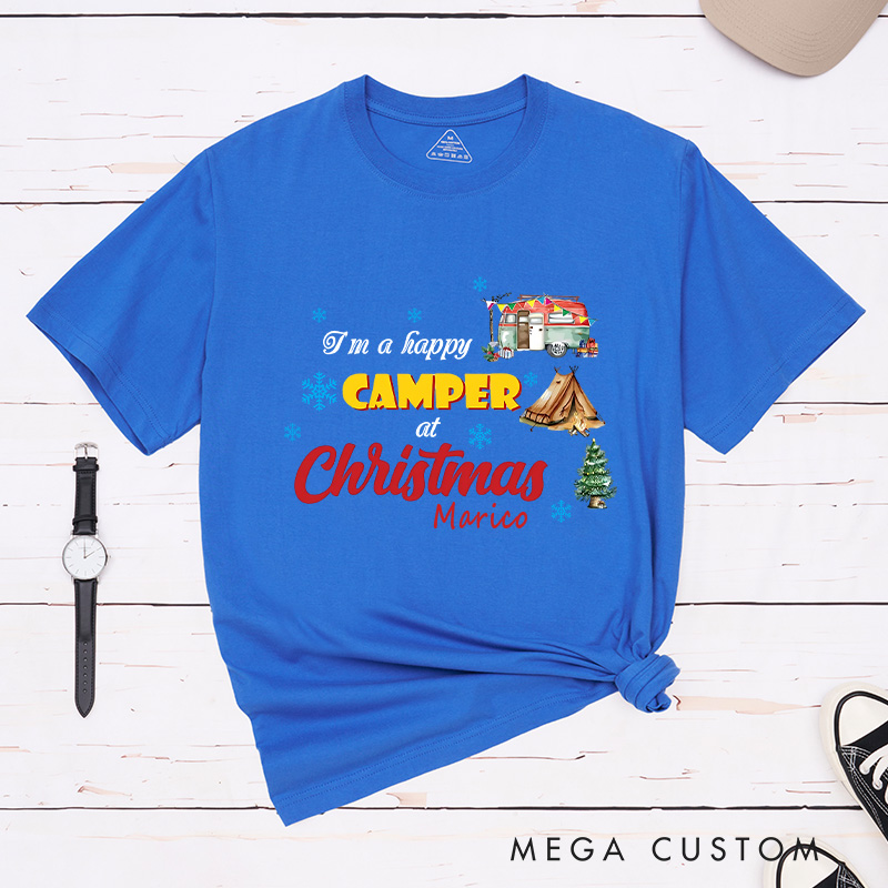 Personalized Christmas Camping T-Shirt Hiking Adventure Lover Shirt for Outdoors Christmas Gift 