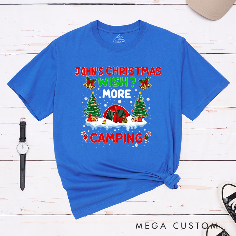 Personalized Christmas Wish T-Shirt Merry Christmas Camper Shirt Christmas Gift for Hiking Outdoors Lover