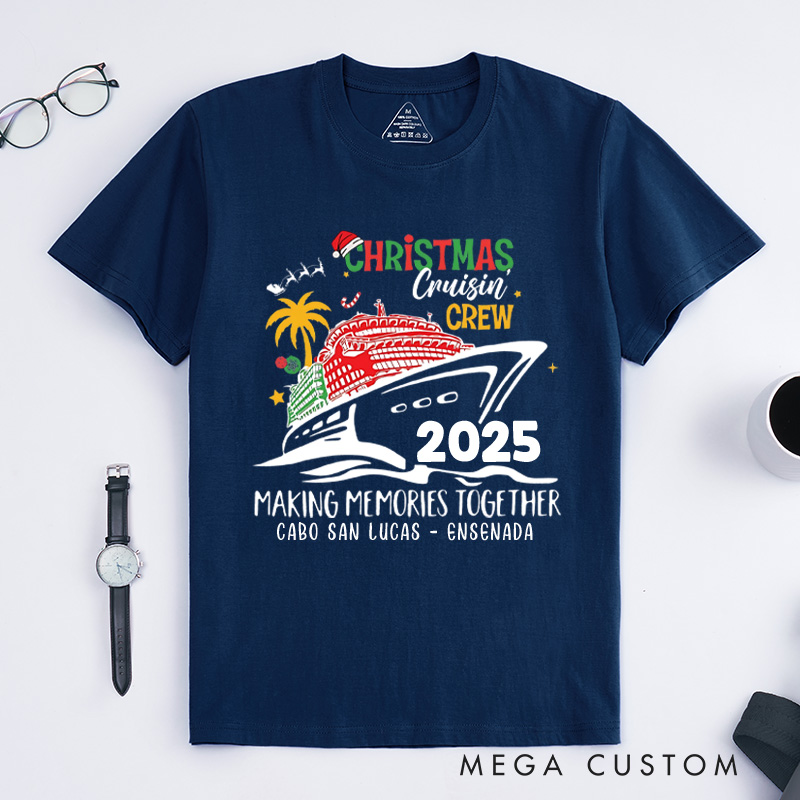 Personalized Christmas Cruise T-Shirt Family Vacation Christmas Shirt Gift for Outdoor Travel Lover