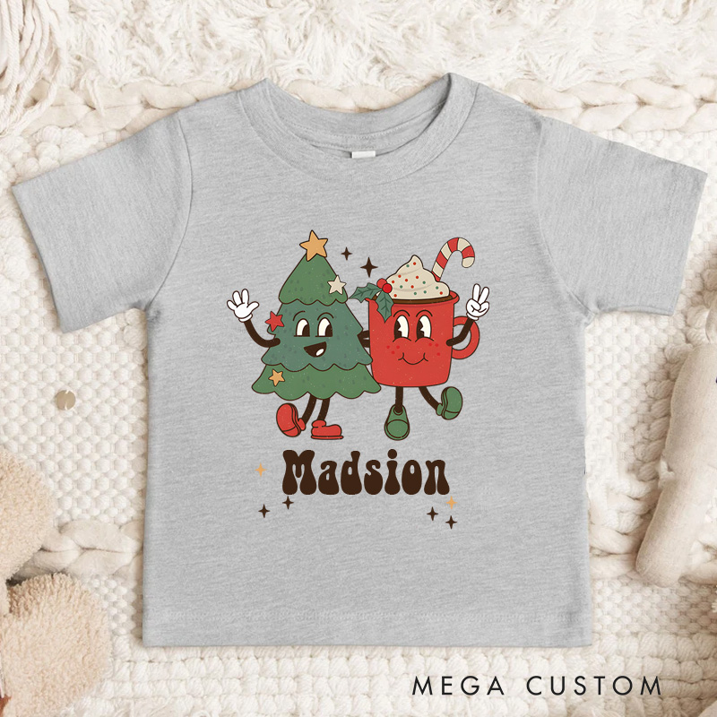 Personalized Christmas Toddler T-Shirt Funny Cute Christmas Kids Shirt 