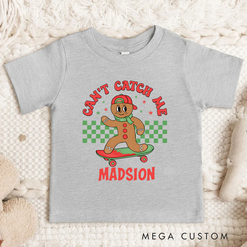 Personalized Gingerbread Kids Christmas T-Shirt Boy or Girl Christmas Gift