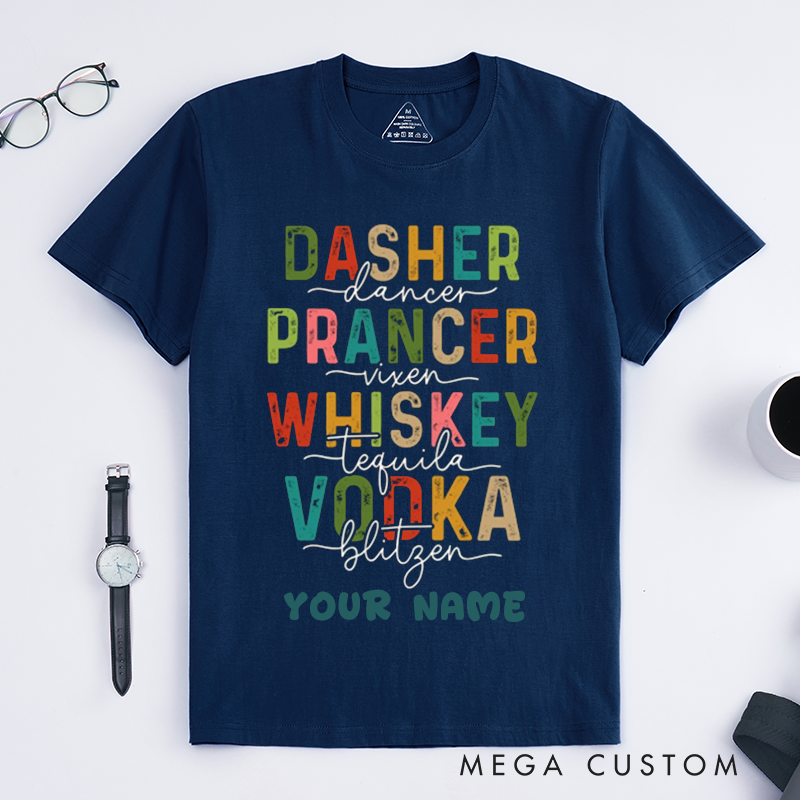 Personalized Funny Alcohol Dance T-Shirts Unique Whiskey Vodka Tequila Drinking Gift for Men and Women Custom Name Dance Tee