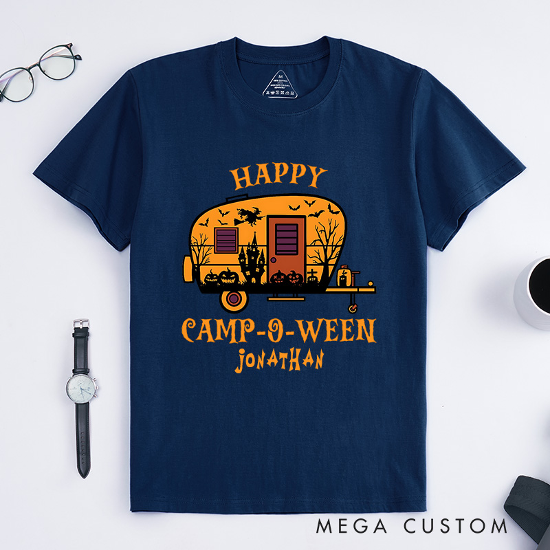 Personalized Halloween Camping Adventure T-Shirt Happy Halloween Shirt Halloween Gift for Outdoor