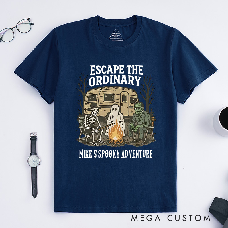 Personalized Escape the Ordinary T-Shirt a Spooky Campfire Gathering Outdoor Lover T-Shirt Halloween Gift