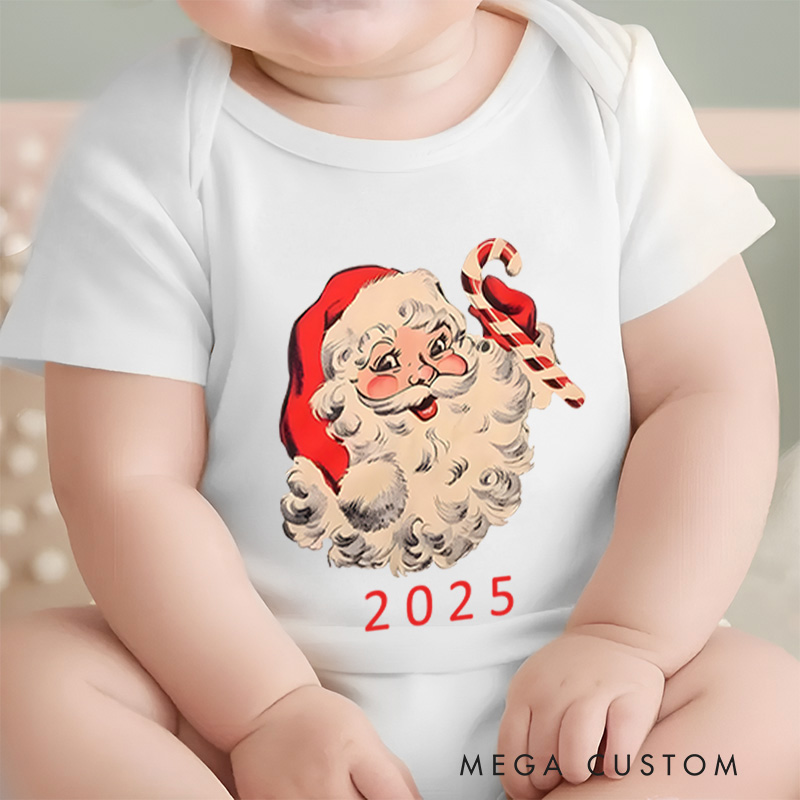 Personalized Santa Claus Baby Onesie Perfect for Adding Joy and Whimsy to Holiday Celebrations Baby Onesie