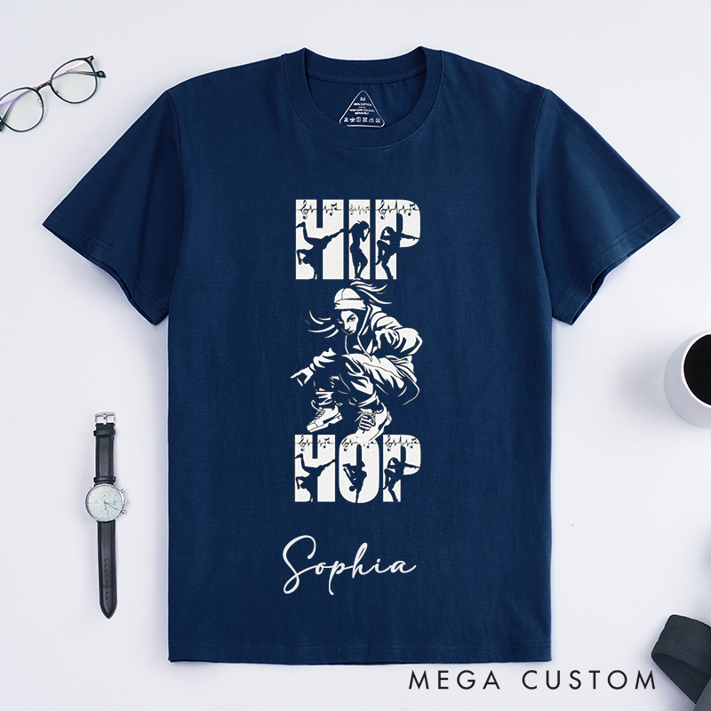 Personalized Hip Hop Dance Graphic T-Shirts Cool Street Style Custom Name Gift for Women Urban Fashion Trendy Comfort Tops for Dancers