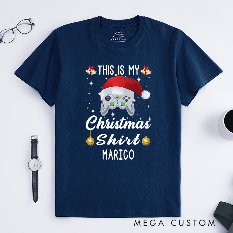 Personalized This Is My Christmas T-Shirt Gamers T-Shirt Christmas Gift for Geek Nerd