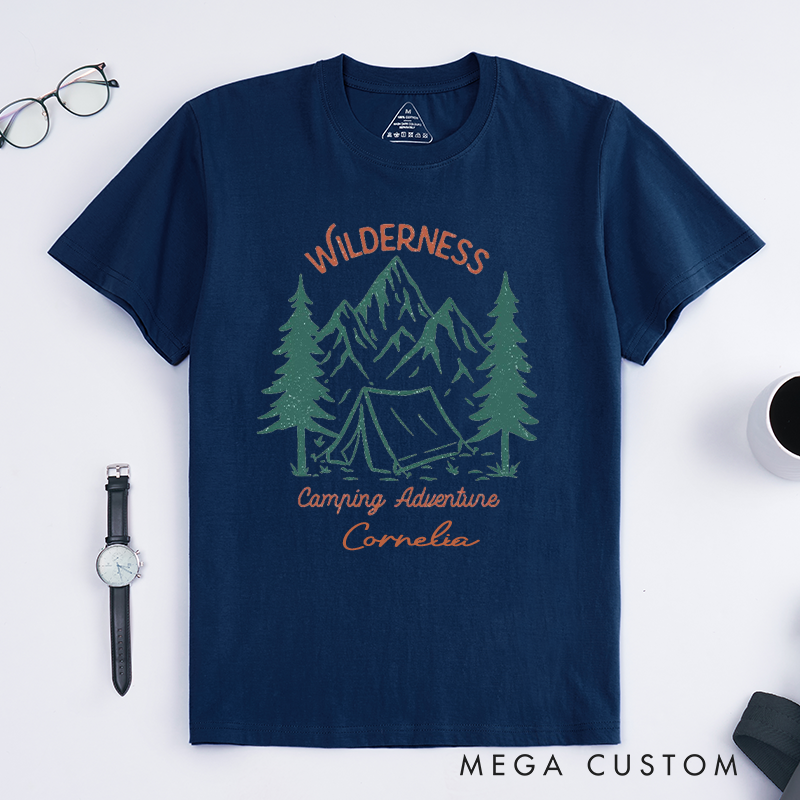 Personalized Wilderness Camping Adventure T-Shirt Into the Great Outdoors Shirt Gift for Travel Hiking Lovers 