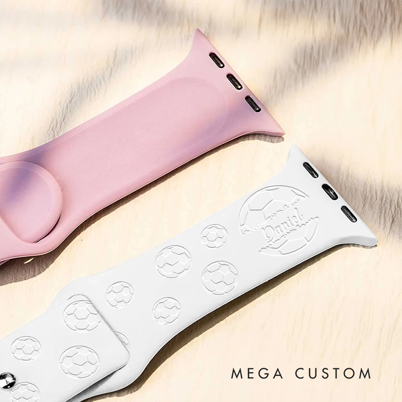 Personalized Soccer-Themed Watch Band with Custom Engraving